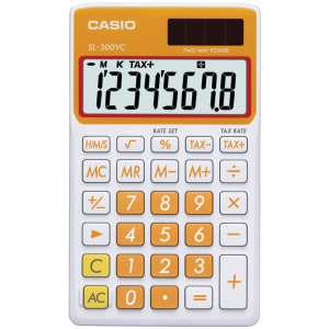 Casio SL-300VC Standard Function Calculator, Orange