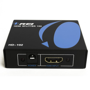 OREI HD-102 1x2 1 Port HDMI Powered Splitter Ver 1.3 Certified for Full HD 1080P and 3D Support (One Input To Two Outputs)