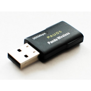 Panda 300Mbps Wireless-N USB Adapter w/ WPS button - 802.11 n, 2.4GHz - Compatible with Windows XP/Vista/7/8/8.1/10/2008r2/2012r2, Mint 14/15/16/17/1