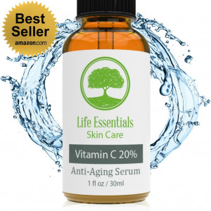 Life Essentials Skin Care - BEST Vitamin C Serum for Face 20% - Organic - Vitamin C + E + Hyaluronic Acid Serum - Anti Wrinkle Serum Facial Skin Care
