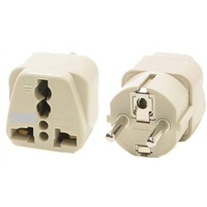 VCT VP-109 Universal Travel Grounded Plug Adapter For Germany, Spain, Netherlands, Russia