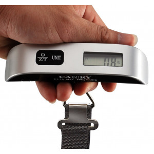 Camry 110lbs Luggage Scale with Temperature Sensor and Tare Function Without Backlight, Gift for Traveler