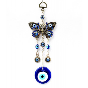 Blue Evil Eye with Butterfly Hanging Ornament for Protection-003