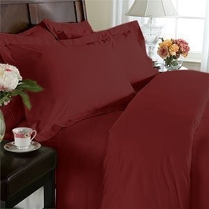 Elegant Comfort 1500 Thread Count Egyptian Quality 4-Piece Bed Sheet Sets, Queen, Deep Pockets, Burgundy