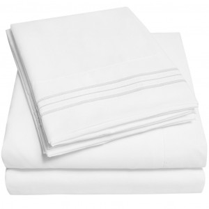 1500 Supreme Collection Bed Sheets - PREMIUM QUALITY BED SHEET SET and LOWEST PRICE, SINCE 2012 - Deep Pocket Wrinkle Free Hypoallergenic Bedding - Over 40+ Colors and Prints- 4 Piece, Queen, White