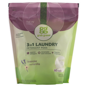 Grab Green 3-in-1 Laundry Detergent, Lavender with Vanilla, 60 Loads