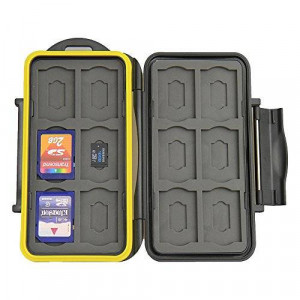 JJC MC-SDMSD24 Water-Resistant Holder Storage Memory Card Case for 12 SD cards + 12 Micro SD Cards