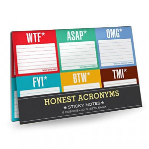 Knock Knock Sticky Notes Packet, Honest Acronyms