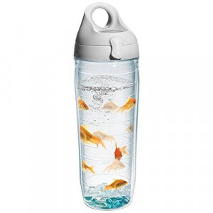 Tervis Goldfish Water Bottle with Lid, 24 oz, Clear