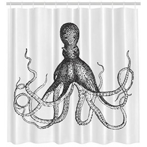 Ambesonne Octopus - Shower Curtain - Water, Soap, and Mildew Resistant - Machine Washable - Hooks Are Included