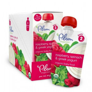 Plum Organics Baby Second Blends, Raspberry, Spinach and Greek Yogurt, 3.5 Ounce (Pack of 12)