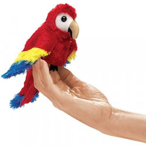 Folkmanis Mini Scarlet Macaw Finger Puppet