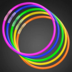 FlashingBlinkyLights 50 22" Premium Glow Stick Necklaces Assorted Colors Glowsticks