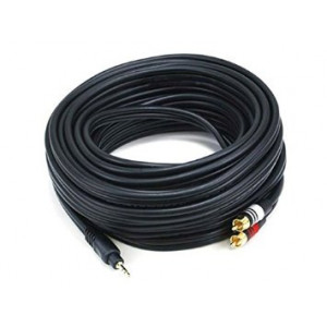 Monoprice 105602 35-Feet Premium Stereo Male to 2RCA Male 22AWG Cable - Black