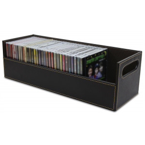 Stock Your Home Stacking CD Tray and Media Storage Box For CD Shelf Storage and Organization, Holds 40 CDs - Chocolate
