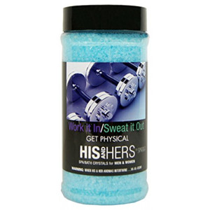 Spazazz SPZ-902 Work it in/Sweat It Out Let's Get Physical His and Hers Novelty Crystals Container, 17 oz.