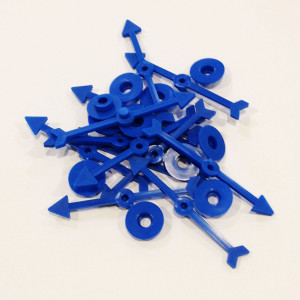 Plastic Game Arrow Spinner: Set of 12 Blue Spinners (Board Game Playing Pieces, School Classroom Supplies, Arts and Crafts Projects, Teaching and Education Toy Resource Components, Extra Instructional Play Materials)
