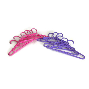 Doll Hangers Set of (12) 6 Lavender Plastic and 6 Pink Fits 18 American Girl Doll Clothes, Doll Accessories