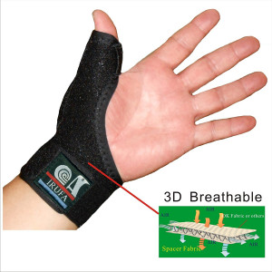 CandA Support,3D Breathable Patented Elastic Knit Spacer Fabric Reversible CMC Joint Thumb Stabilizer, Thumb Spica,for BlackBerry Thumb, Trigger Finger, Mommy Thumb Brace, Thumb Splint, One PCS