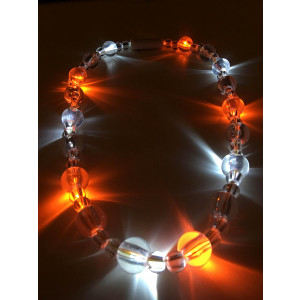 Rep Rope - Large Orange and White LED Necklace