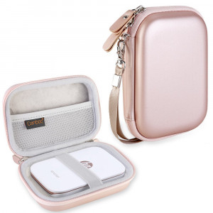 Canboc Shockproof Carrying Case Storage Travel Bag for HP Sprocket Portable Photo Printer / Polaroid ZIP Mobile Printer Protective Pouch Box,Rose Gold