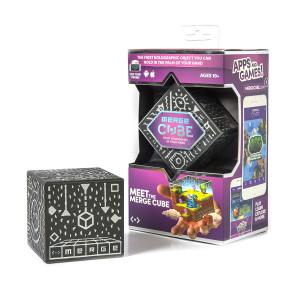 Merge Cube - Hold Holograms in Your Hand with Award Winning AR Toy for Kids - iOS or Android Phone or Tablet Brings the Cube to Life, Free Games With Every Purchase, Works with Merge VR/AR Goggles