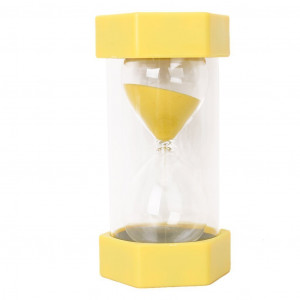VEOLEY Large Security sandglass/20 hourglass/sand clock/large hourglass/20 minute timer/20 minute hourglass timer for Kids Tooth Brushing/Teacher/Classroom/kitchen 3.5 x 3.2 x 6.4 inches - Yellow