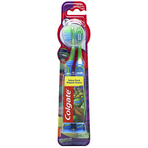 Colgate Kids Teenage Mutant Ninja Turtle Toothbrush, Twin Pack
