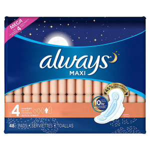Always Maxi Pads Overnight with Flexi-Wings