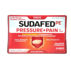 Sudafed PE Pressure + Pain Maximum Strength Caplets for Adults