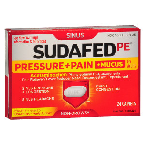 Sudafed PE Pressure + Pain + Mucus Non-Drowsy Caplets For Adults