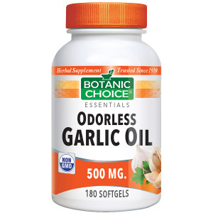 Botanic Choice Odorless Garlic Oil 500 mg Herbal Supplement Softgels