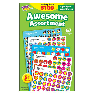 Awesome Assortment: SuperSpots and SuperShapes Stickers Variety Pack, 5100 Stickers