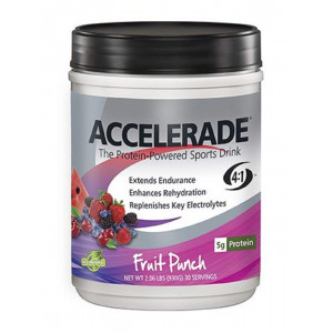 PacificHealth Accelerade, All Natural Sport Hydration Drink Mix with Protein, Carbs, and Electrolytes for Superior Energy Replenishment - Net Wt. 2.06 lb., 30 serving (Fruit Punch)