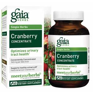 Gaia Herbs Cranberry Concentrate, Vegan Liquid Capsules, 60 Count - Supports Urinary Tract (UT) Health, Cranberry Pills from Organic Cranberry Juice