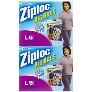 Ziploc Big Bag Large Double Zipper - 5 ct - 2 pk