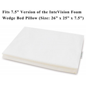 InteVision 400 Thread Count, 100% Egyptian Cotton Pillowcase. Designed to Fit the 7.5" version of the Foam Wedge Bed Pillow (26" x 25" x 7.5")