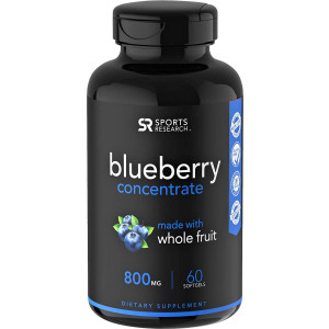 Whole Fruit Blueberry Concentrate made from Organic Blueberries | Packed with Antioxidants and Phytonutrients | Non-GMO, 60 Liquid Softgels