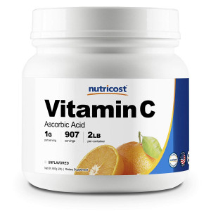 Nutricost Pure Ascorbic Acid Powder (Vitamin C) 2 LBS - High Quality, Gluten Free, Non-GMO