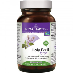 New Chapter Holy Basil Force with Supercritical Holy Basil for Immune Support + Mood Support + Non-GMO Ingredients - 120 ct Vegetarian Capsules