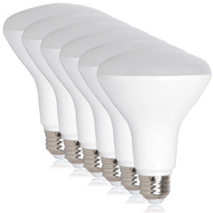 Maxxima LED BR30 65 Watt Equivalent Dimmable 8 Watt Light Bulb Warm White 720 Lumens Energy Star, 3000K (Pack of 6)