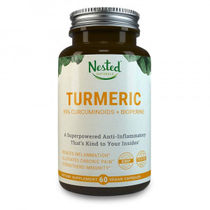 Turmeric Curcumin 1000mg with BioPerine | 95% Curcuminoids | 60 High Absorption Vegan Caps + Black Pepper Extract | Herbal Supplement for Healthy Joint Function | Moderate Pain and Inflammation Relief