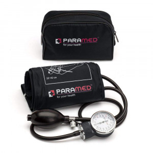 Professional Manual Blood Pressure Cuff  Aneroid Sphygmomanometer with Durable Carrying Case by Paramed  Lifetime Calibration for Accurate Readings  Black