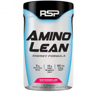 RSP AminoLean - Amino Energy + Fat Burner, Pre Workout, Amino Acids and Weight Loss Powder for Men and Women, Watermelon, 70 Servings