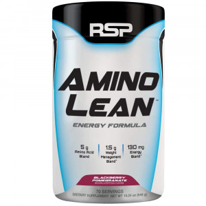 RSP AminoLean - Amino Energy + Fat Burner, Pre Workout, Amino Acids and Weight Loss Powder for Men and Women, Blackberry Pomegranate, 70 Servings