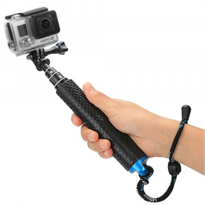 Foretoo Selfie Stick for GoPro,19Waterproof Hand Grip Adjustable Extension Monopod Pole for Gopro Hero 6 5 4 3+3 2 1 AKASO, Xiaomi Yi,SJCAM SJ4000 SJ5000 SJ6000 (with Wrist Strap and Screw)