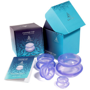 Kaizen Cup - Silicone Massage Cupping Set - Holistic Asian Cupping Kit for Relaxation, Muscle Soreness, Cellulite Reduction, Pain and Stress Relief  4 Massage Cups