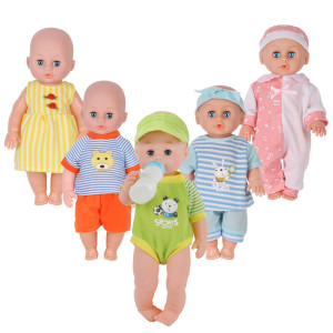 Set of 5 for 11-12-13 Inch Newborn Reborn Alive Doll Baby Doll Clothes Costumes Gown Outfits with Feeding Bottle Birthday Xmas Present Wrap