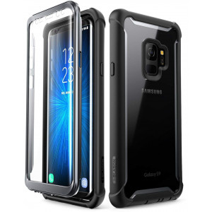 Samsung Galaxy S9 case, i-Blason [Ares] Full-body Rugged Clear Bumper Case with Built-in Screen Protector for Samsung Galaxy S9 2018 Release (Black)