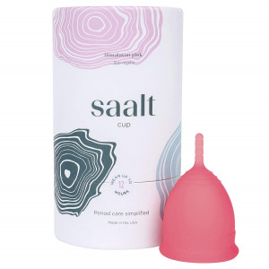 Saalt Menstrual Cup - Premium Design - Most Comfortable Period Cup - #1 Active Cup - Wear for 12 Hours - Soft, Flexible, Reusable Medical-Grade  Silicone - Made in USA